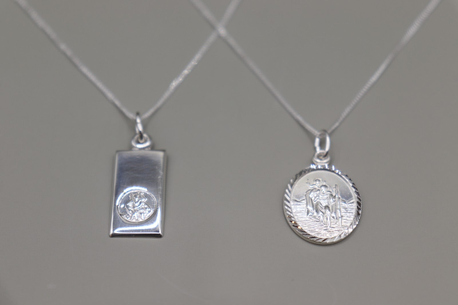 925 Genuine Silver St Christopher Pendant With Necklace 16"-18"-20"-22"