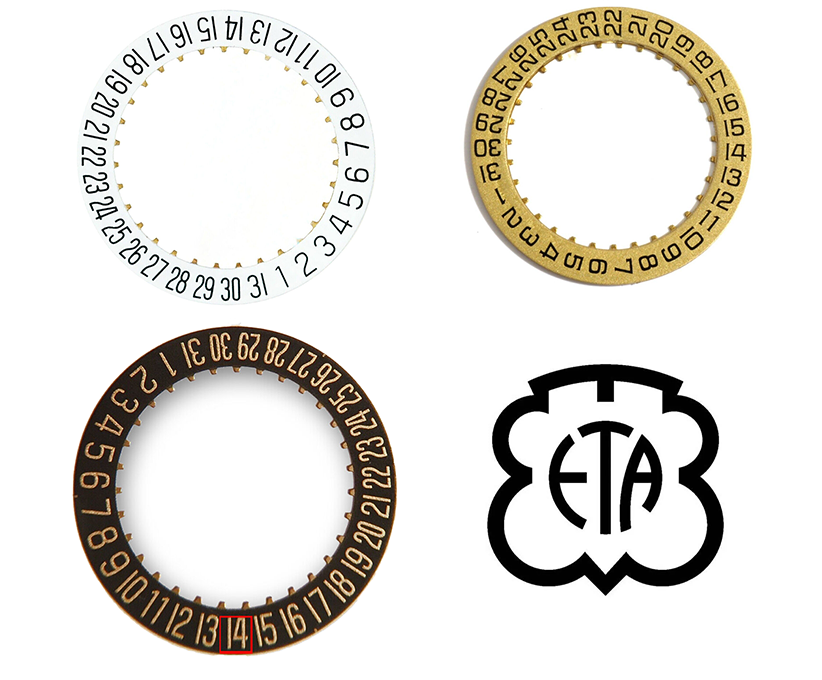 Genuine Swiss Eta 2824.2 Date Ring / Date Disc, also fits 2892.A2 + Many More