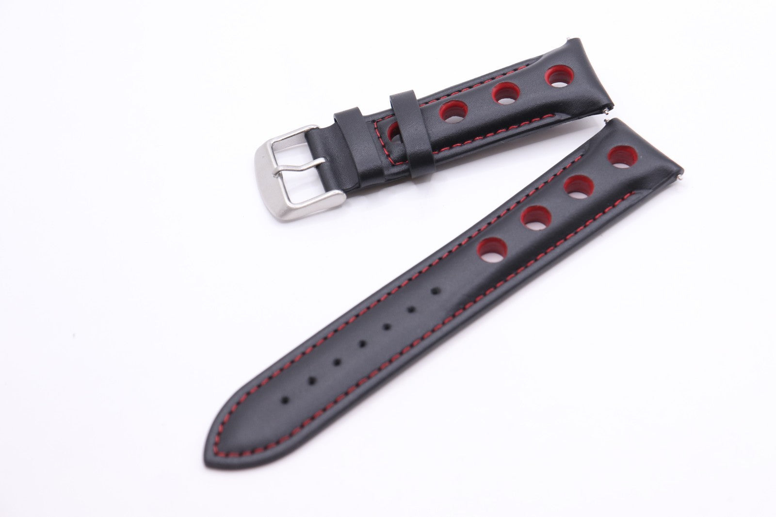 British Grand Prix Race Rally Watchstraps - Genuine Leather - Red & Orange +Pins