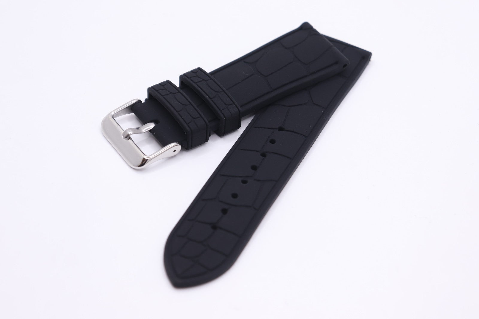 Alligator/Crocodile Cut Out Effect - Premium Silicone Rubber Watch Strap - Vegan