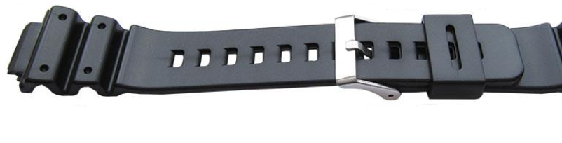 Black Resin Watch Strap for CASIO G-SHOCK Models, 16mm Fitting w/ 25mm Shoulders