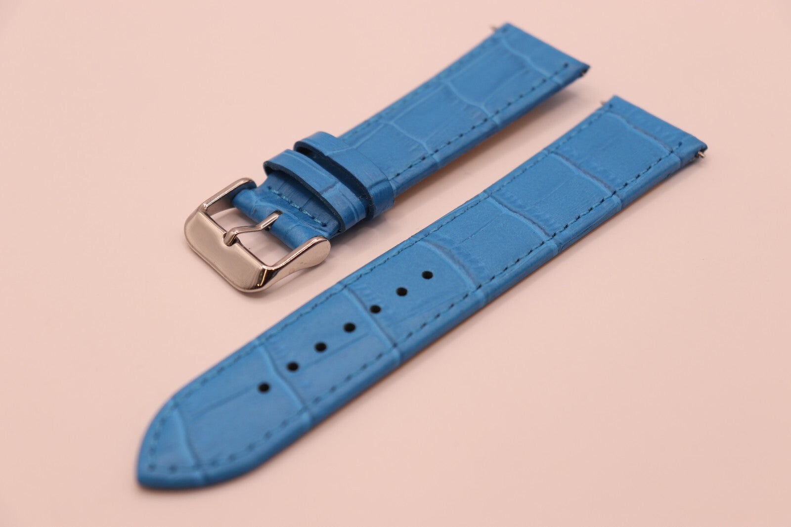 Coloured Crocodile Grain Italian Calf Leather Watch Straps - Extra Wide 20-30mm