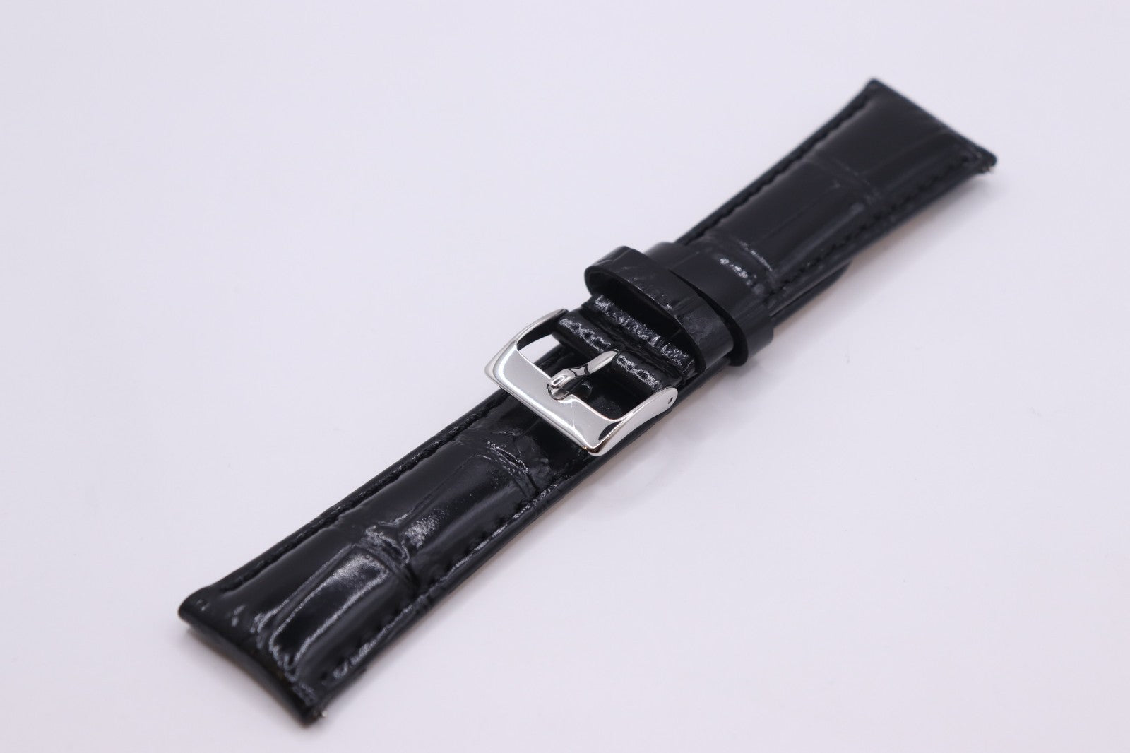 Luxury Crocodile Grain High Shine Genuine Leather Watch Strap 18 -20 -22 -24mm