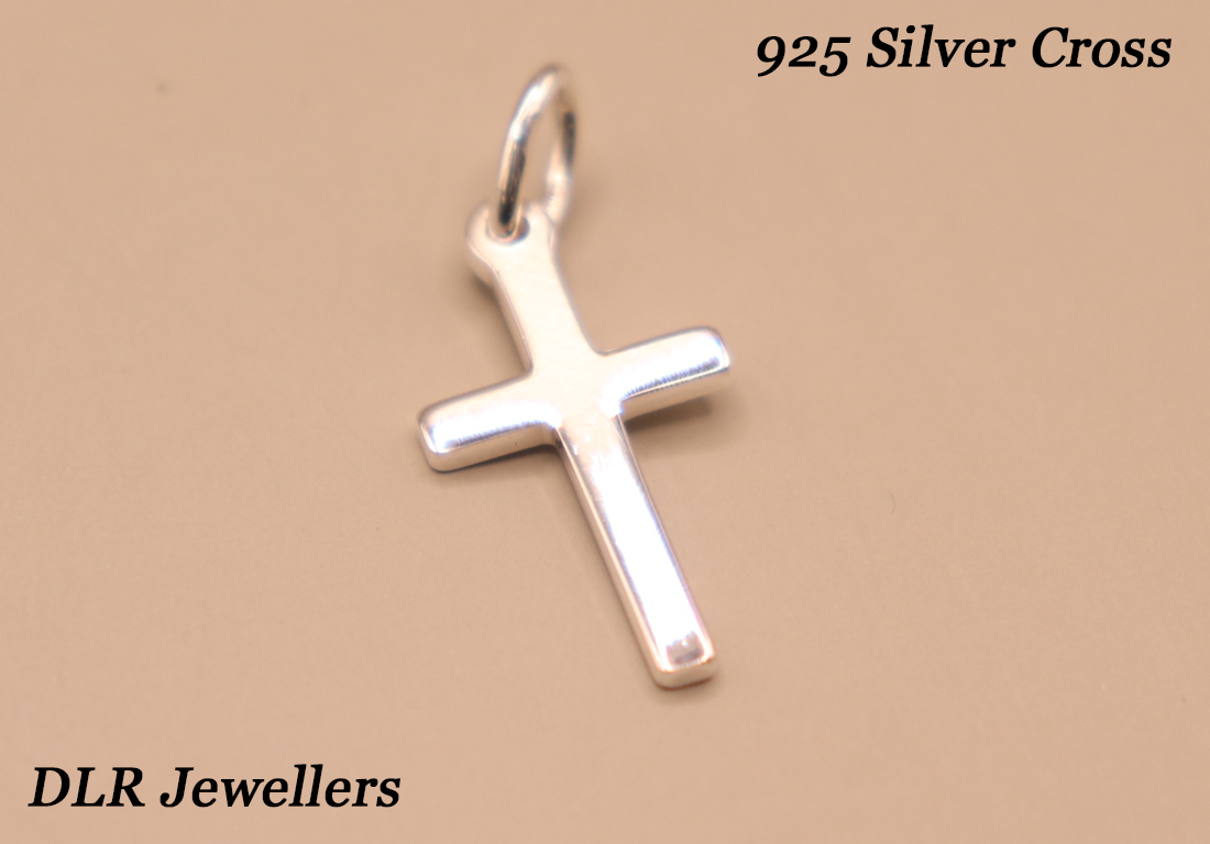 925 Sterling Silver Christian Cross Pendant, 0.8g Silver  **MADE IN ENGLAND**