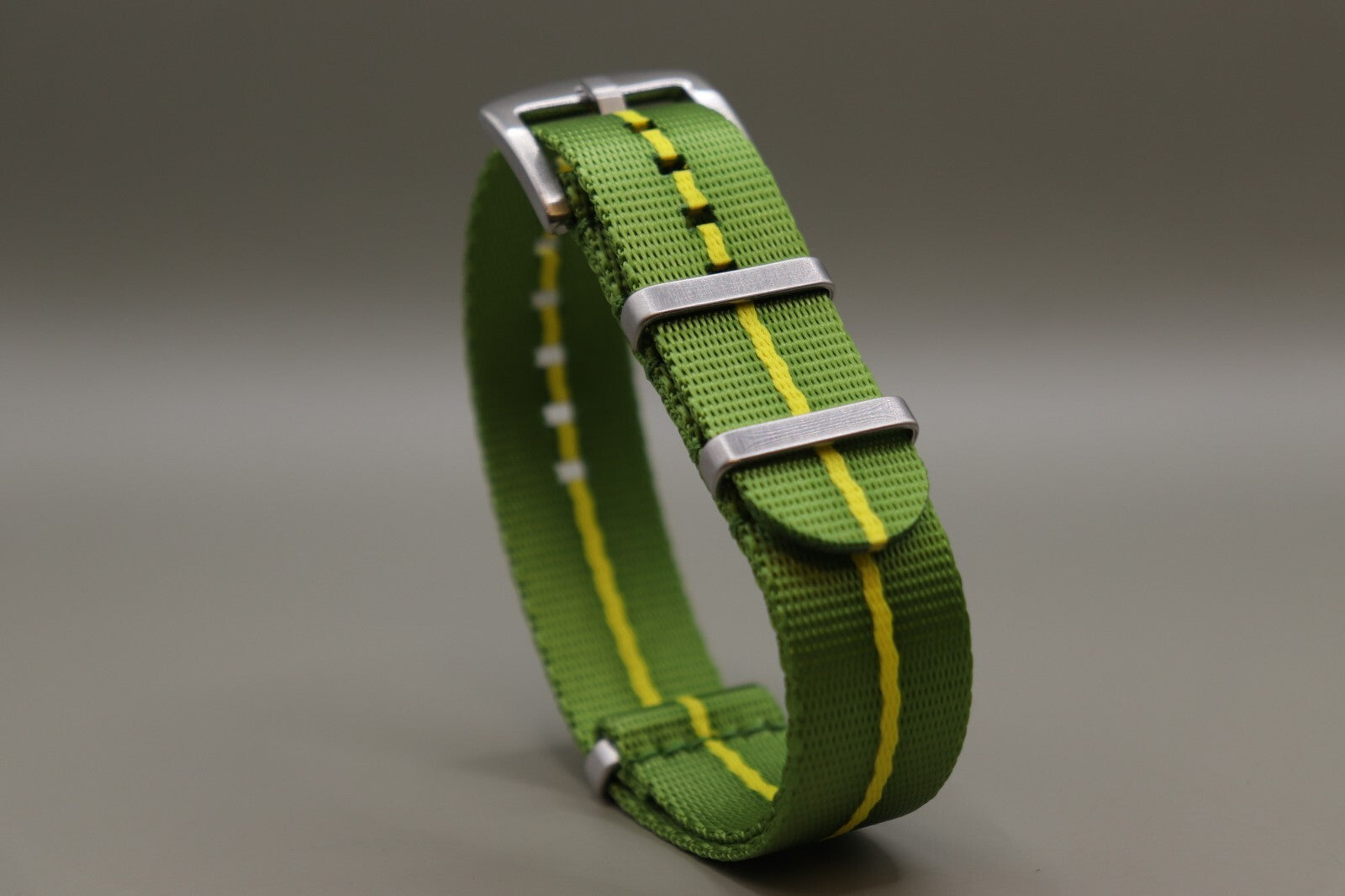 Army Ballistic Threaded Nylon Green & Yellow MOD G10 Watch Strap 18-20-22mm