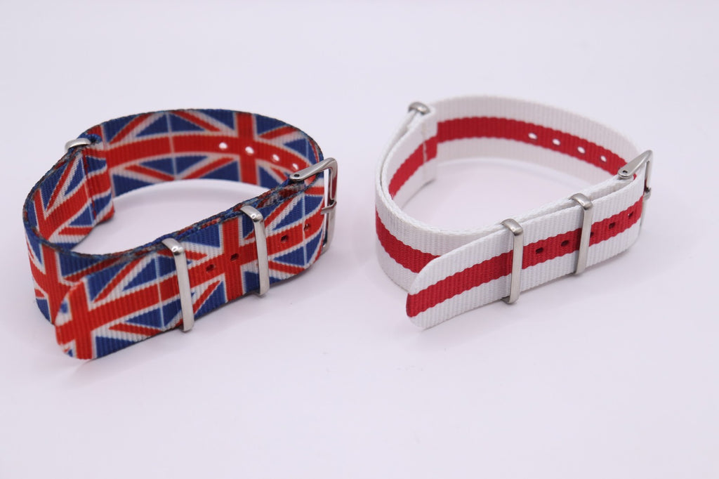 Military MOD Ballistic Threaded Nylon England & Union Jack Watch Strap