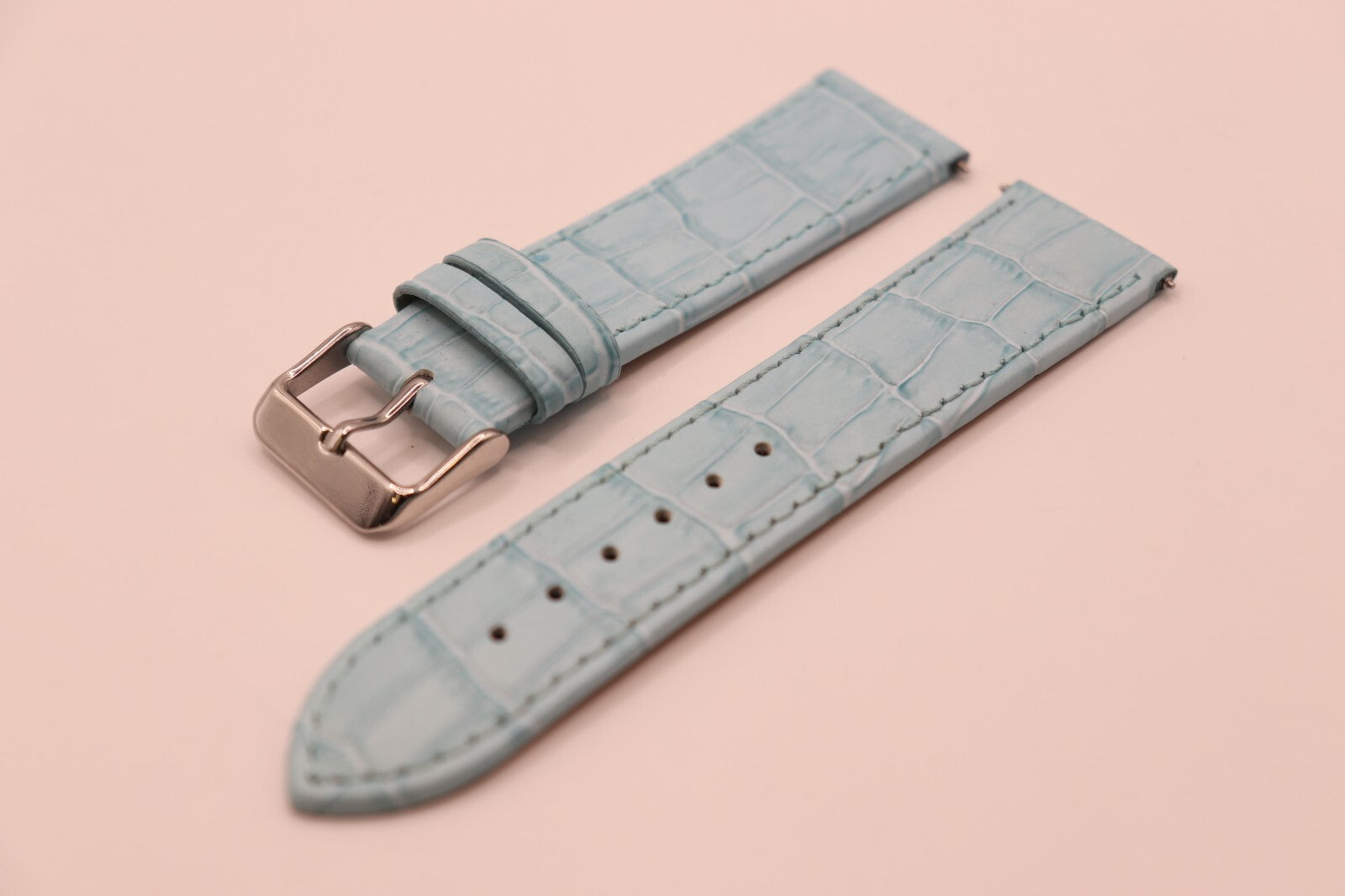 Coloured Crocodile Grain Italian Calf Leather Watch Straps - Extra Wide 20-30mm