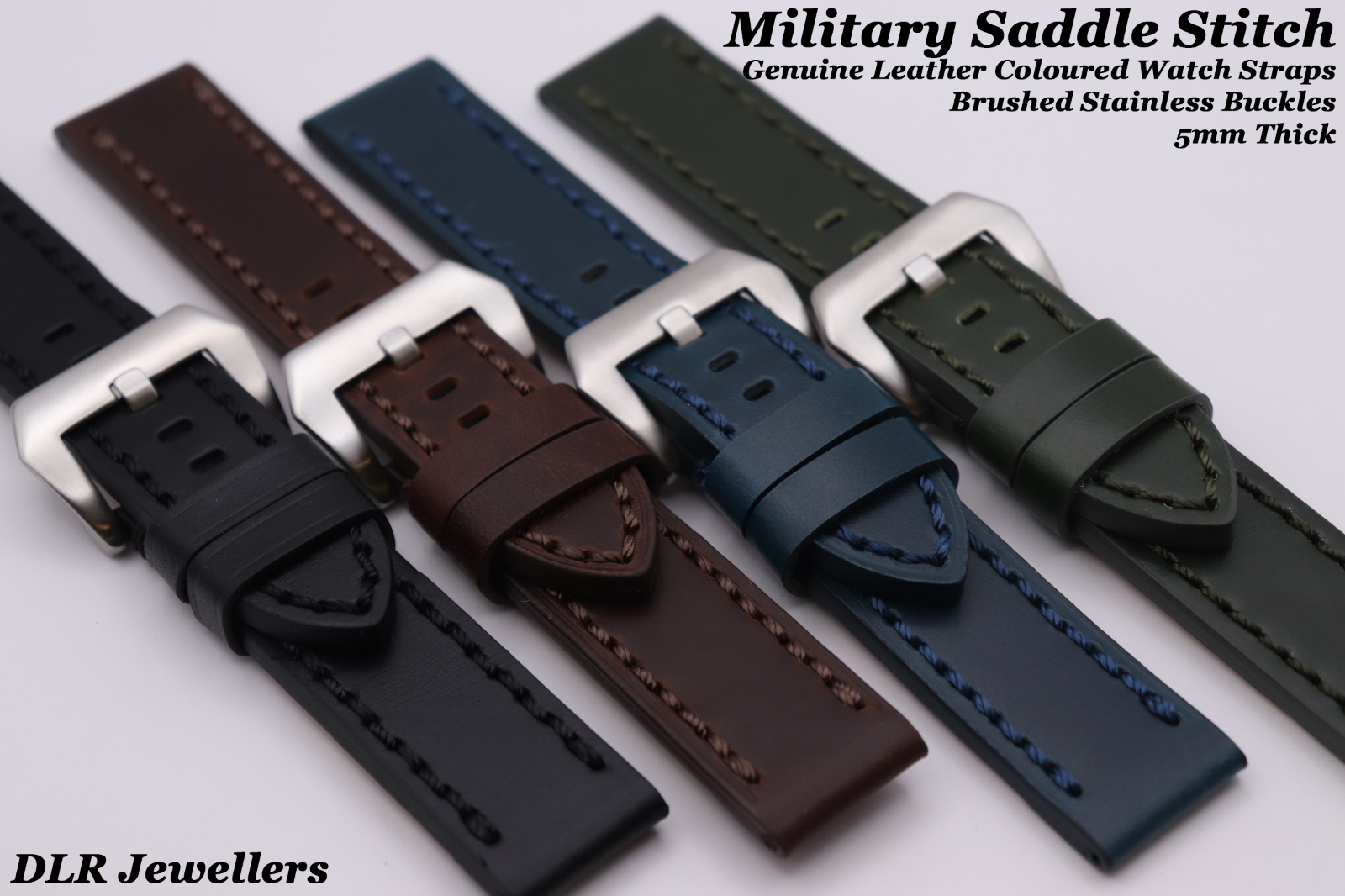Made For PANERAI - Soft GENUINE Leather Coloured Watch Straps - 22 - 24 - 26mm