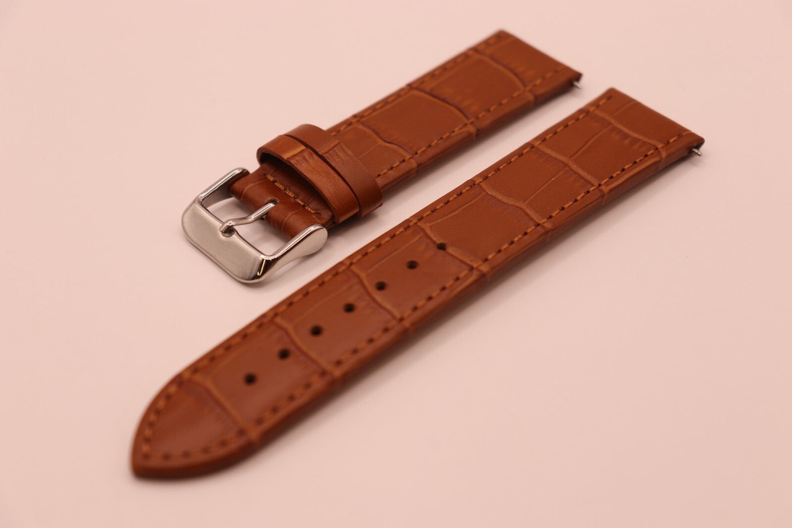 Coloured Crocodile Grain Italian Calf Leather Watch Straps - Extra Wide 20-30mm
