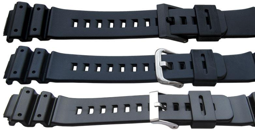 Black Resin Watch Strap for CASIO G-SHOCK Models, 16mm Fitting w/ 25mm Shoulders