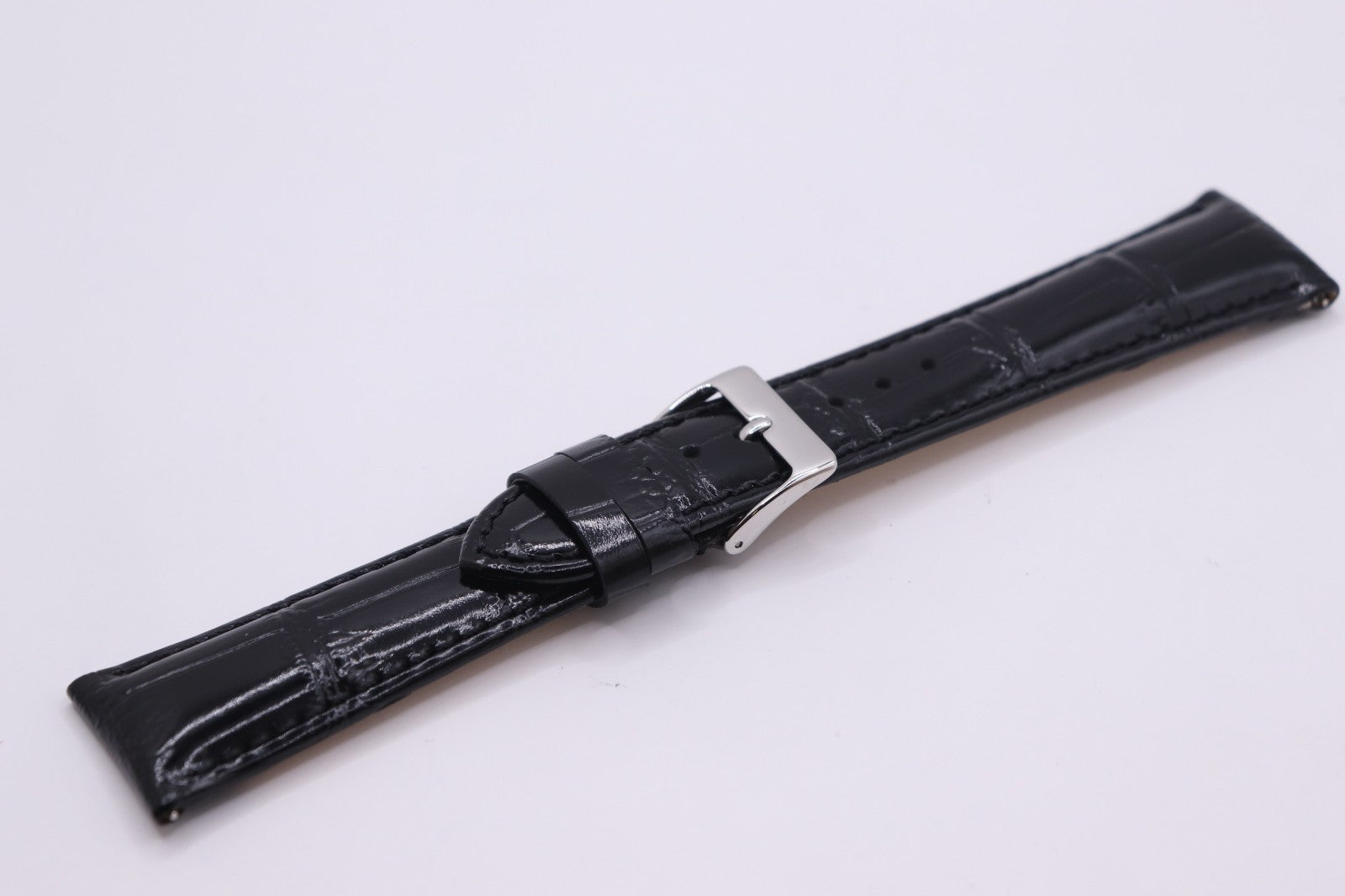 Luxury Crocodile Grain High Shine Genuine Leather Watch Strap 18 -20 -22 -24mm
