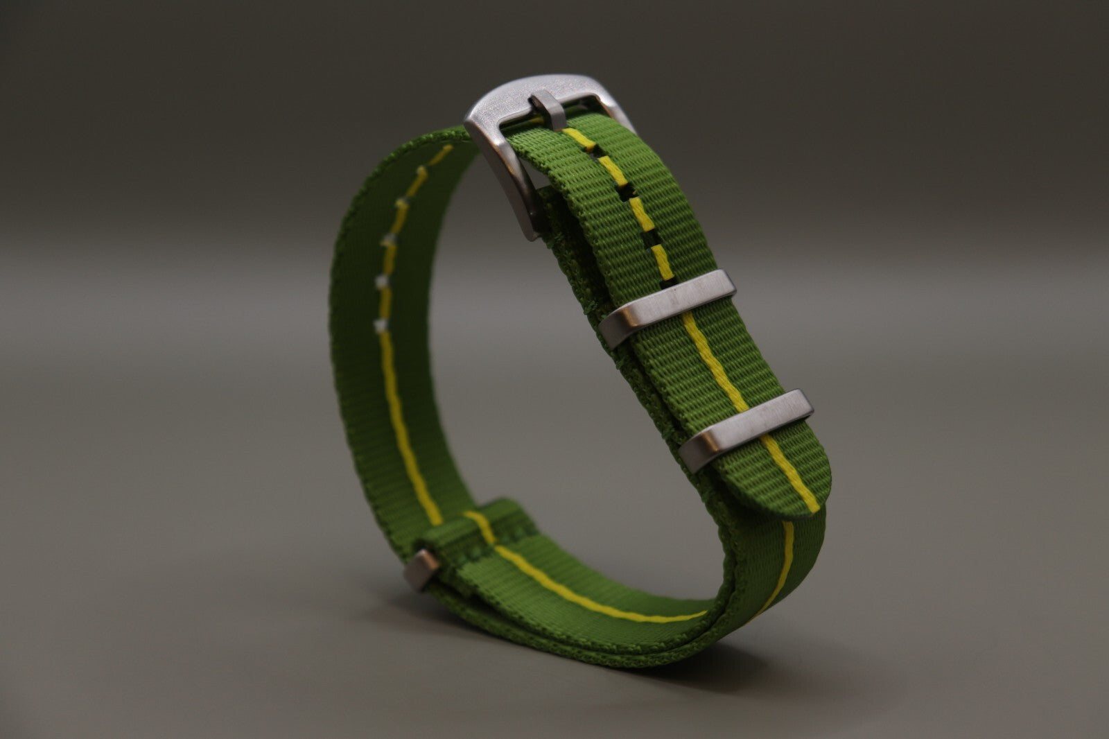 Army Ballistic Threaded Nylon Green & Yellow MOD G10 Watch Strap 18-20-22mm