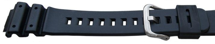 Black Resin Watch Strap for CASIO G-SHOCK Models, 16mm Fitting w/ 25mm Shoulders