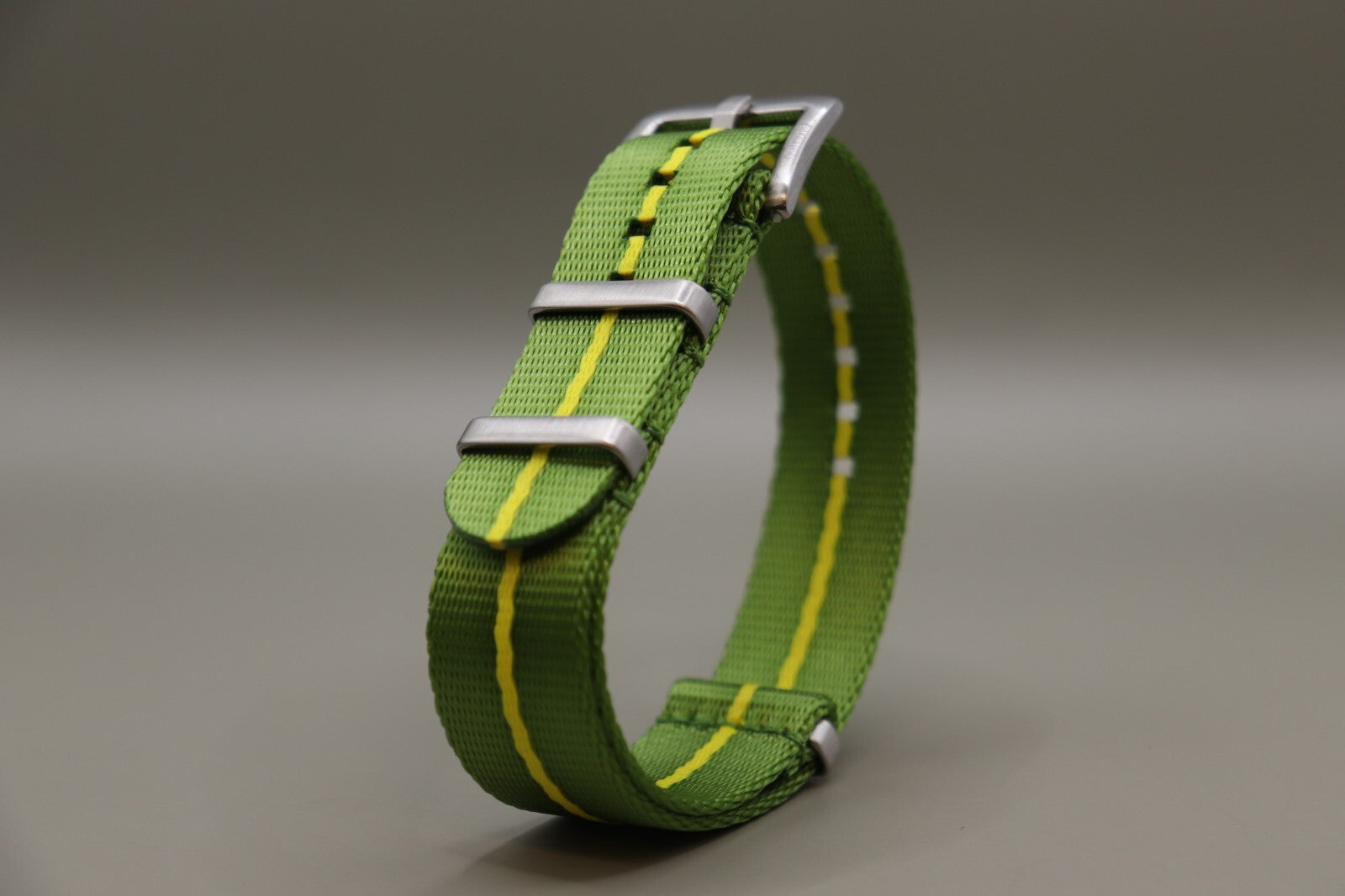 Army Ballistic Threaded Nylon Green & Yellow MOD G10 Watch Strap 18-20-22mm