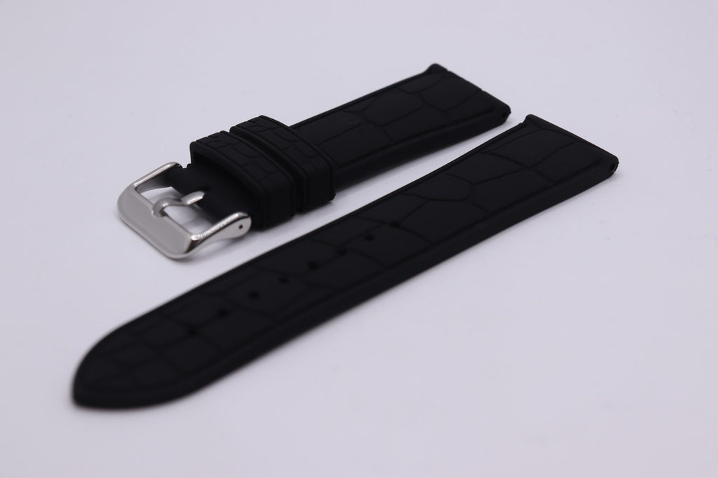 Alligator/Crocodile Cut Out Effect - Premium Silicone Rubber Watch Strap - Vegan