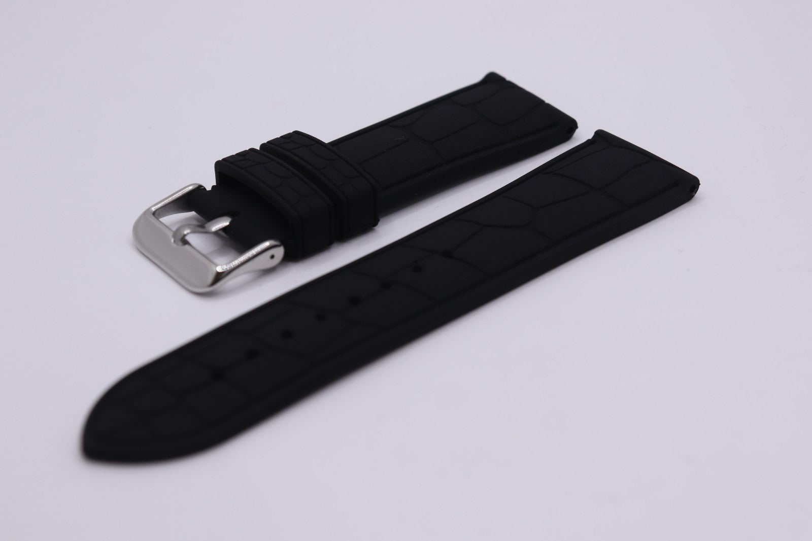 Alligator/Crocodile Cut Out Effect - Premium Silicone Rubber Watch Strap - Vegan