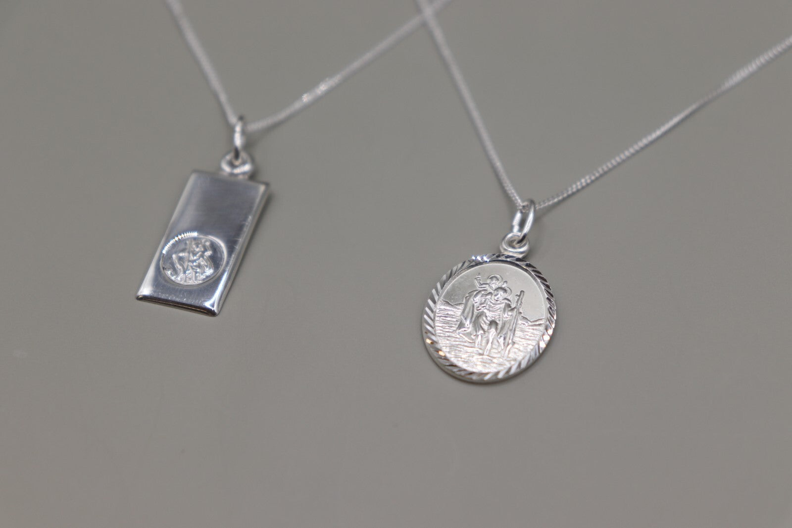 925 Genuine Silver St Christopher Pendant With Necklace 16"-18"-20"-22"