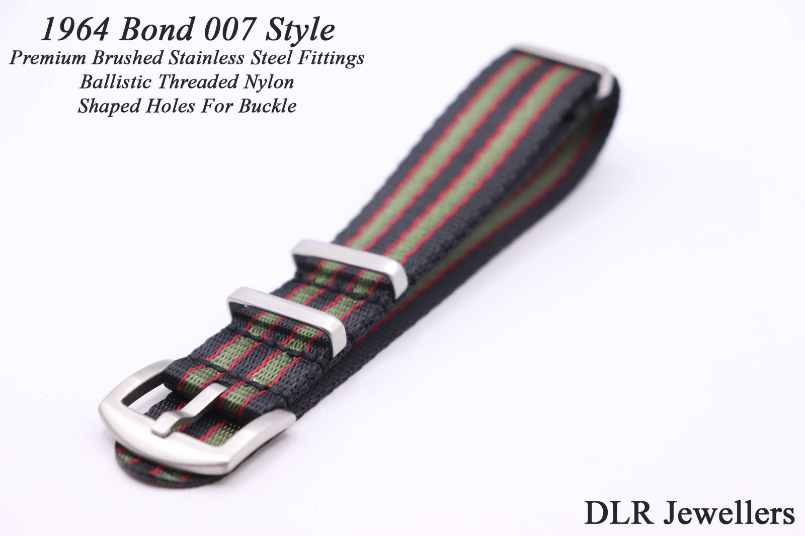 G10 Bond 007 Style Ballistic Threaded Premium Nylon MOD Watch Strap