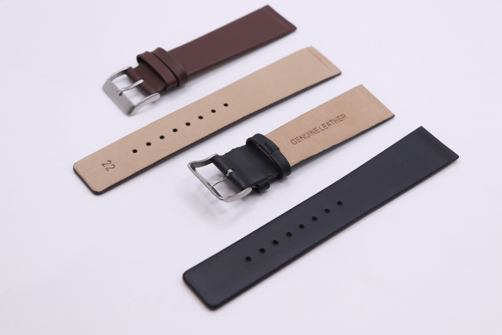 Genuine Leather Watch Strap 22mm With 4 Screws, For Skagen Watches
