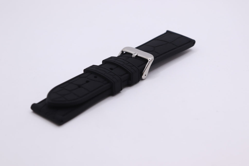Alligator/Crocodile Cut Out Effect - Premium Silicone Rubber Watch Strap - Vegan