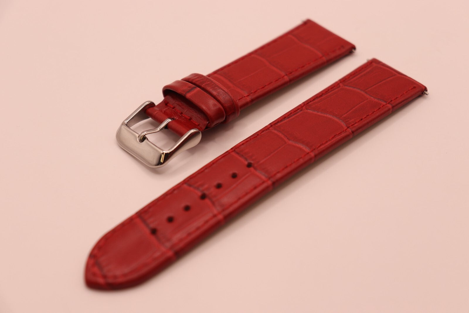 Coloured Crocodile Grain Italian Calf Leather Watch Straps - Extra Wide 20-30mm