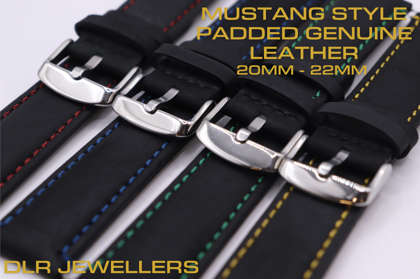 Italian Oiled Calf Leather Mustang Watch Straps - Anti Allergy - 20 & 22mm