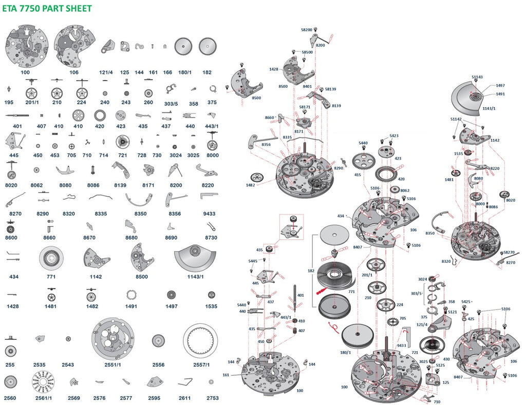 Genuine Swiss ETA 7750 Balance Bridge, Part no. #121