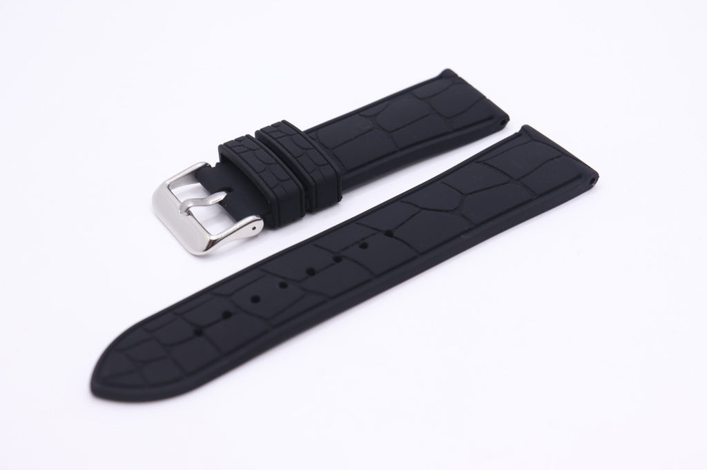 Alligator/Crocodile Cut Out Effect - Premium Silicone Rubber Watch Strap - Vegan