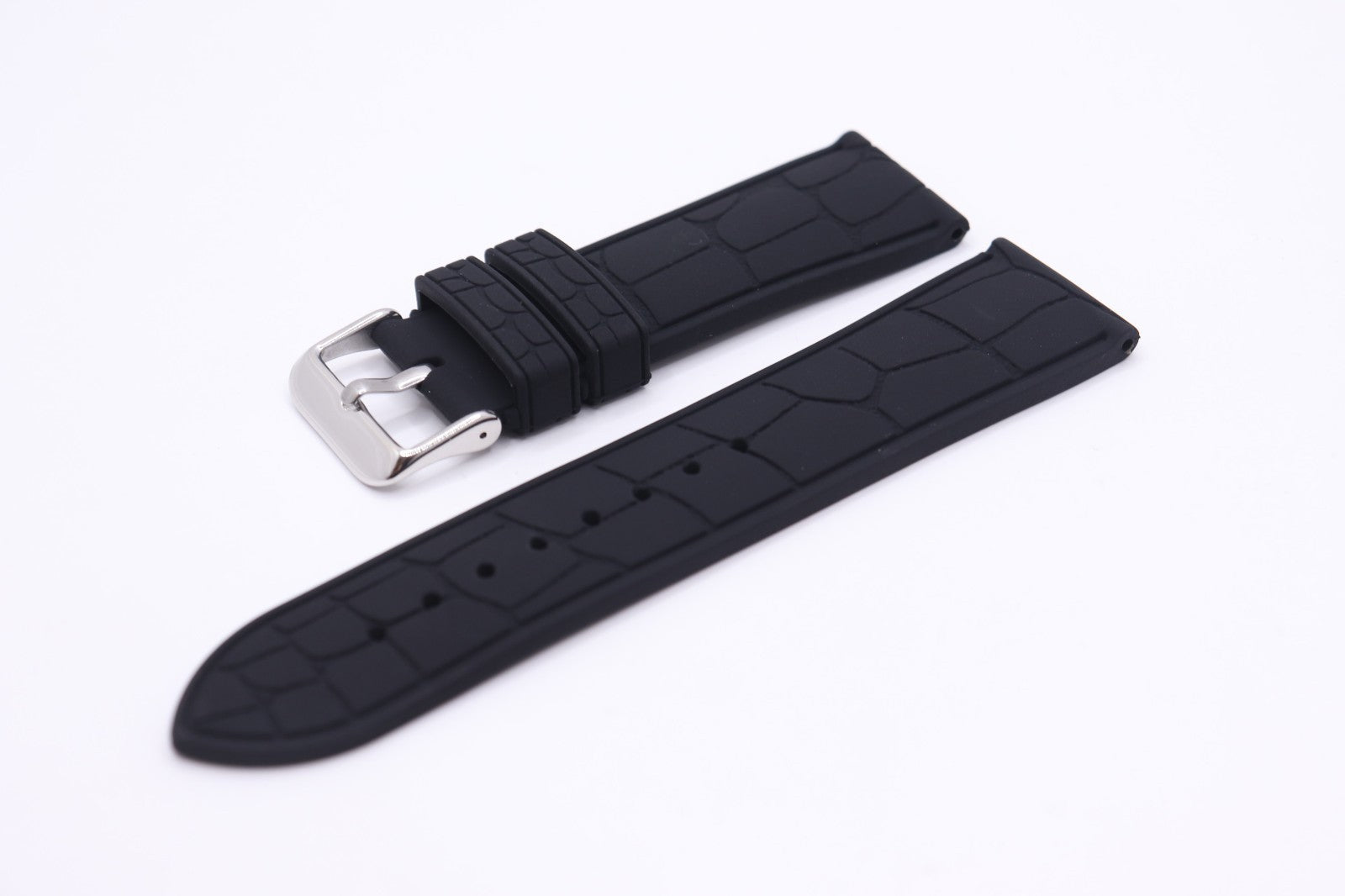 Alligator/Crocodile Cut Out Effect - Premium Silicone Rubber Watch Strap - Vegan
