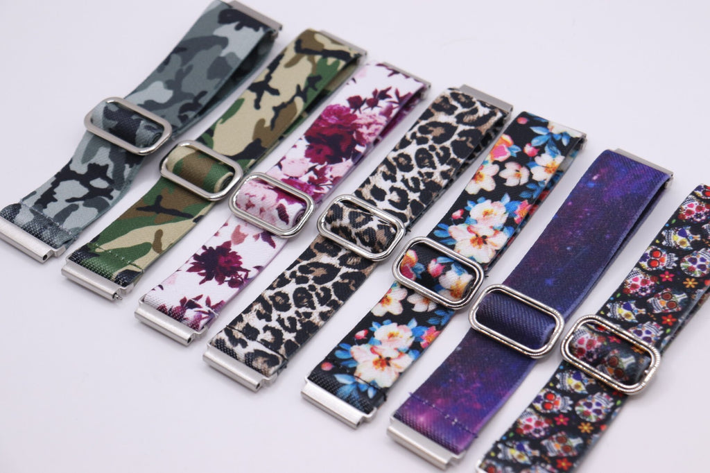 Elasticated Super Soft Nylon Watch Bands Strap - Dynamic Patterns - 20mm & 22mm