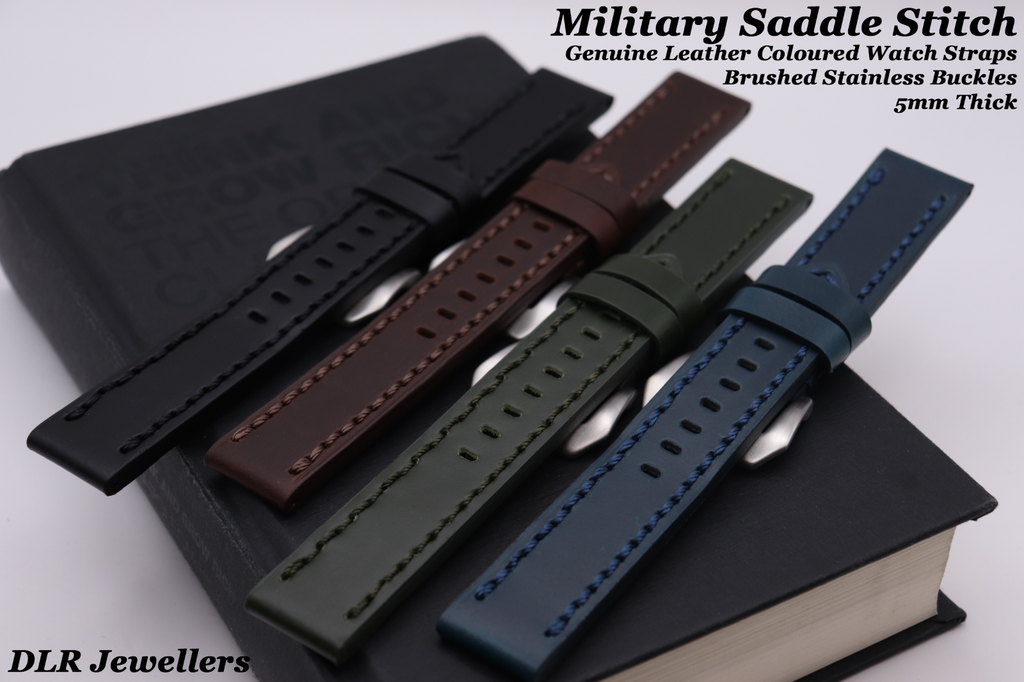 Made For PANERAI - Soft GENUINE Leather Coloured Watch Straps - 22 - 24 - 26mm