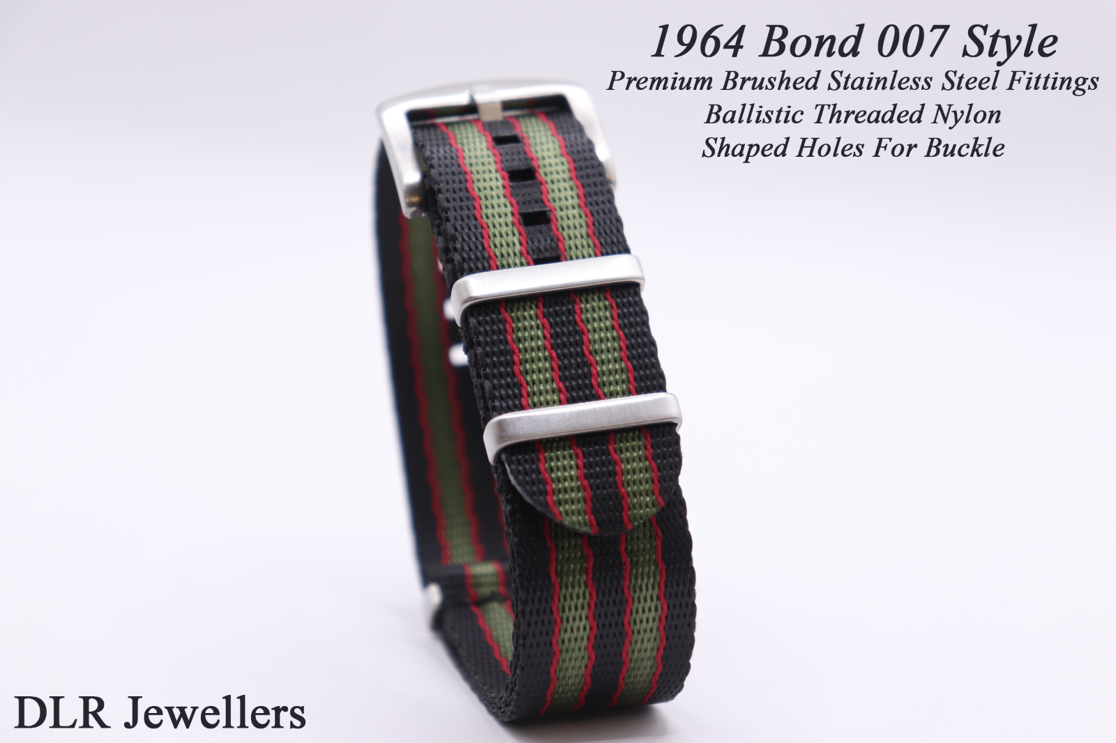 G10 Bond 007 Style Ballistic Threaded Premium Nylon MOD Watch Strap