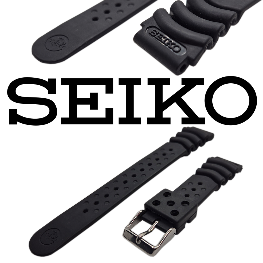 Genuine SEIKO 4HX0JB Rubber 20mm Watch Strap