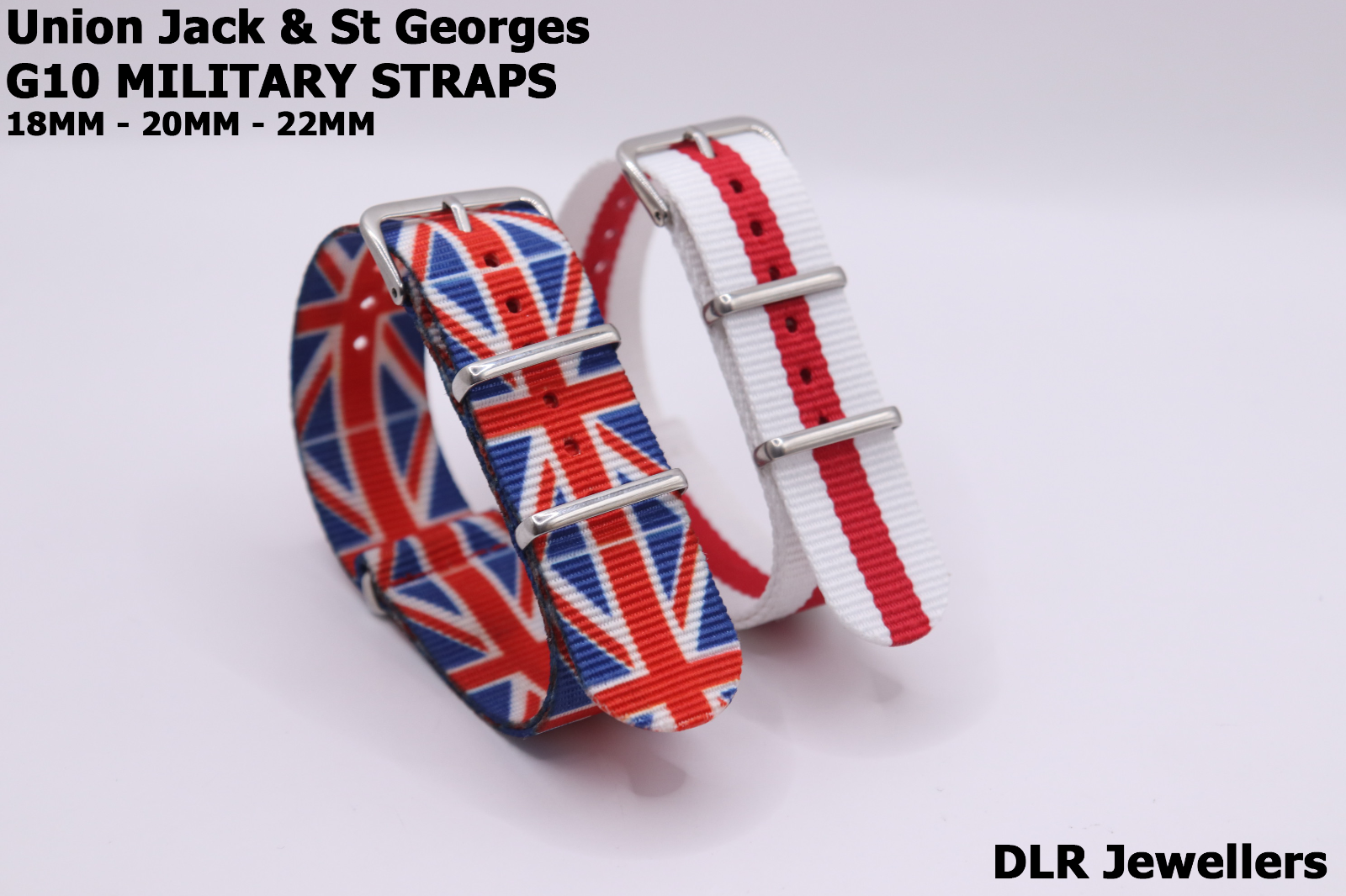 Military MOD Ballistic Threaded Nylon England & Union Jack Watch Strap