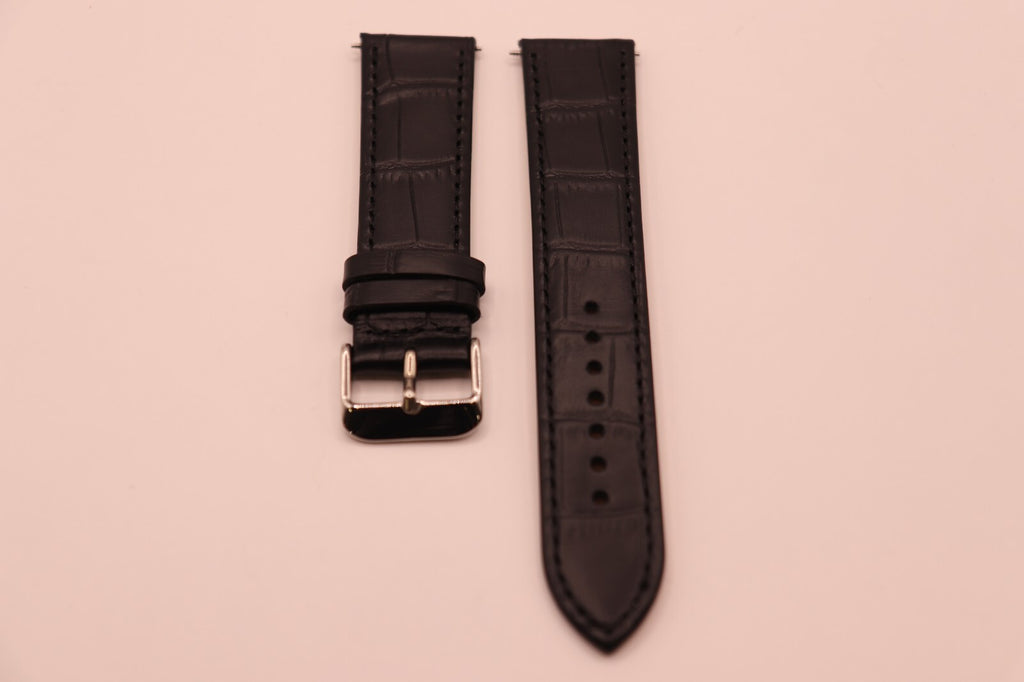 Coloured Crocodile Grain Italian Calf Leather Watch Straps - Extra Wide 20-30mm