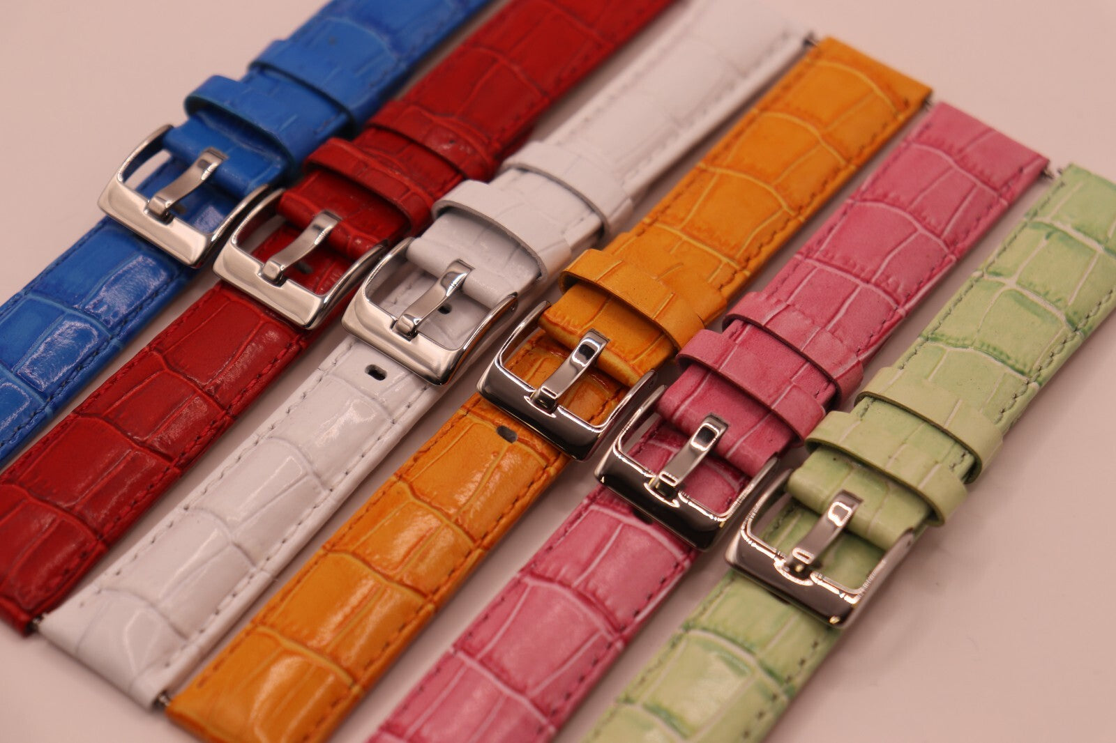 Luxury HIGH SHINE Padded Croc Grain, GENUINE CALF LEATHER, Ladies & Gents Sizes