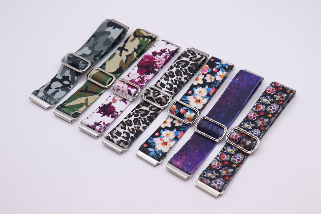 Elasticated Super Soft Nylon Watch Bands Strap - Dynamic Patterns - 20mm & 22mm