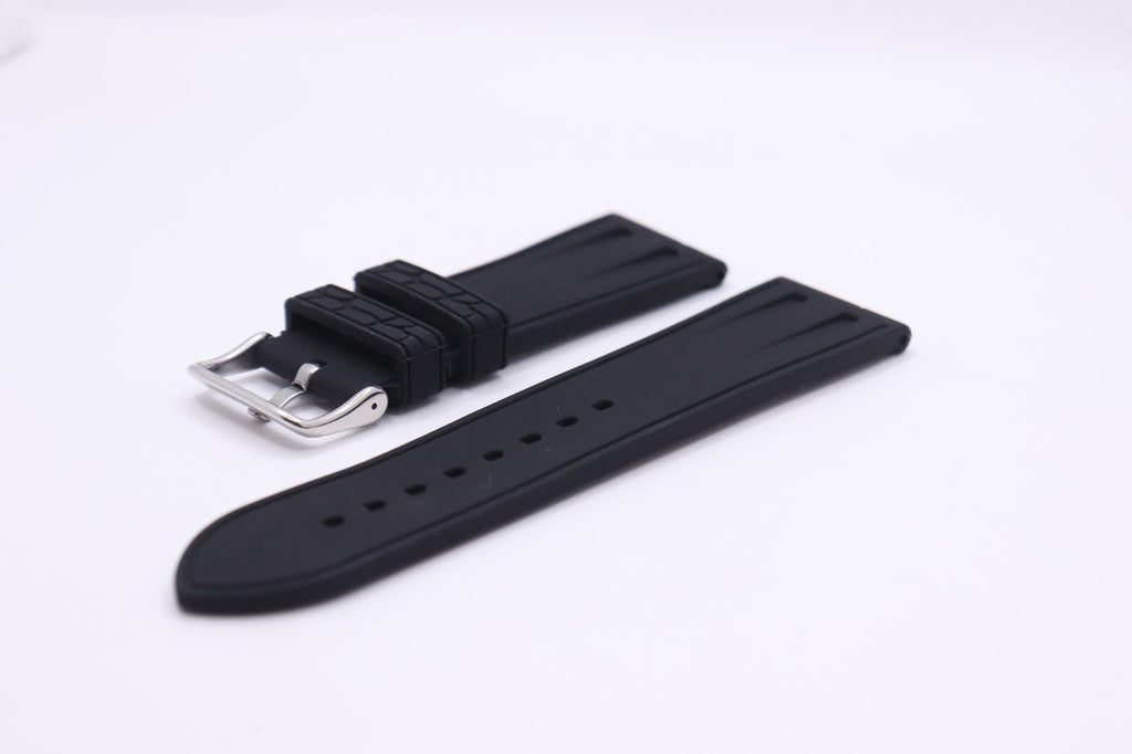 Alligator/Crocodile Cut Out Effect - Premium Silicone Rubber Watch Strap - Vegan