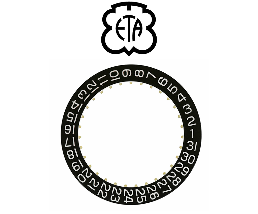 Genuine Swiss Eta 2824.2 Date Ring / Date Disc, also fits 2892.A2 + Many More