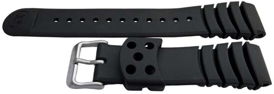 Genuine Seiko Watch Strap Black Replacement Silicon Rubber 4KR3JZ with SS Buckle