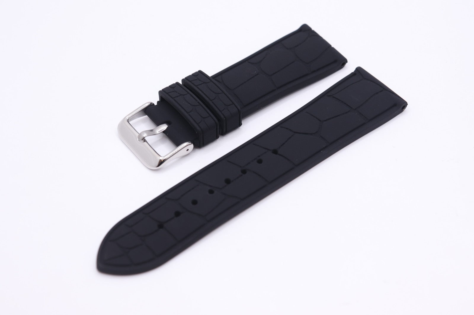 Alligator/Crocodile Cut Out Effect - Premium Silicone Rubber Watch Strap - Vegan