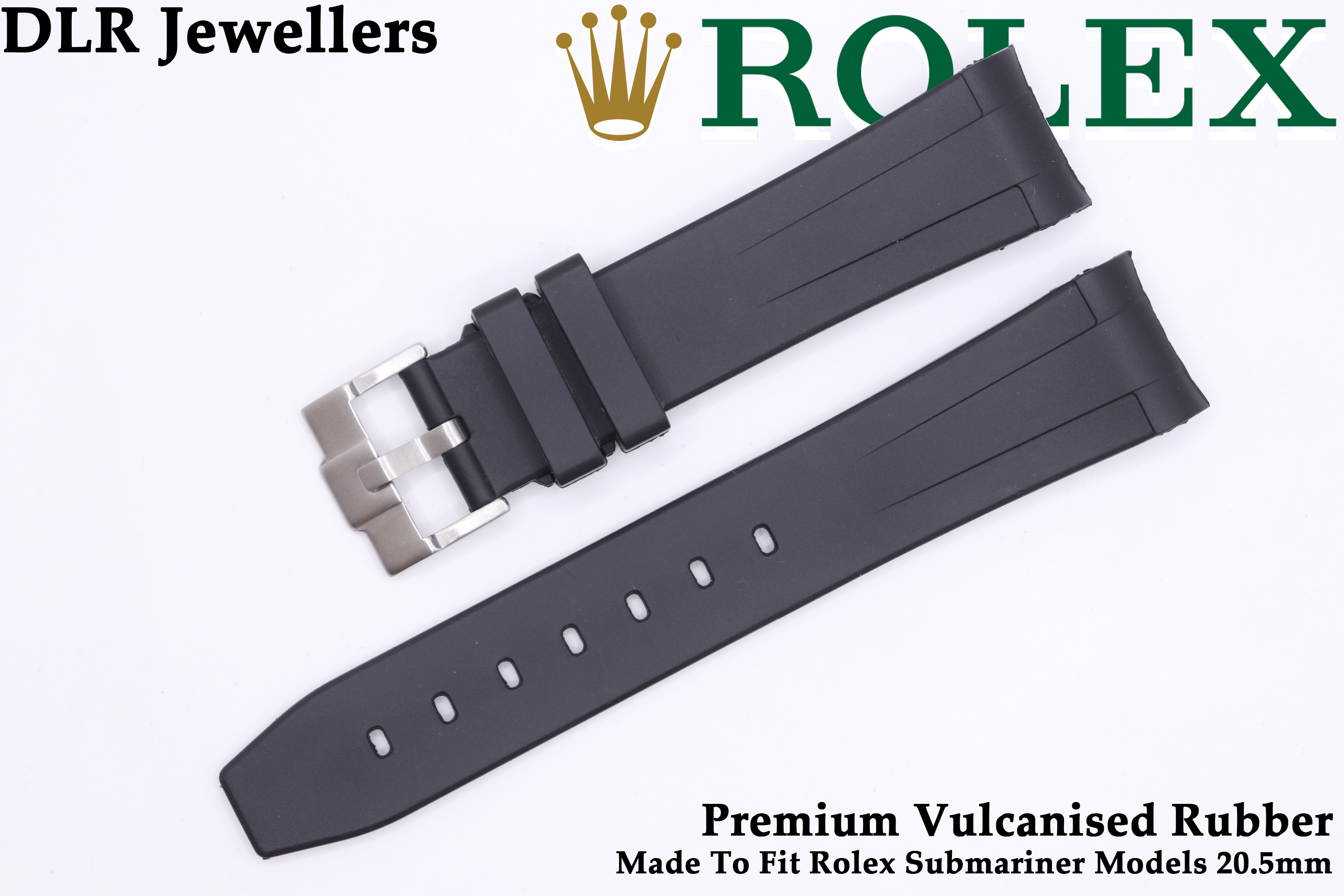 20.5mm VULCANISED SILICONE Watch Strap Made For ROLEX Submariner